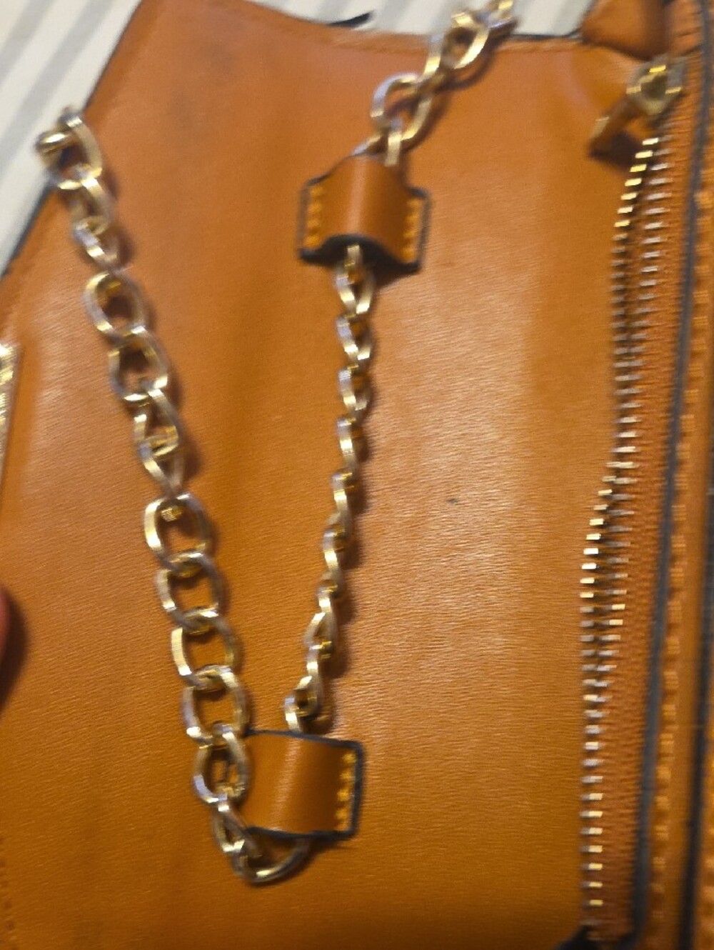 MCM Cognac Visetos Small Chain Crossbody - Picture 6 of 6